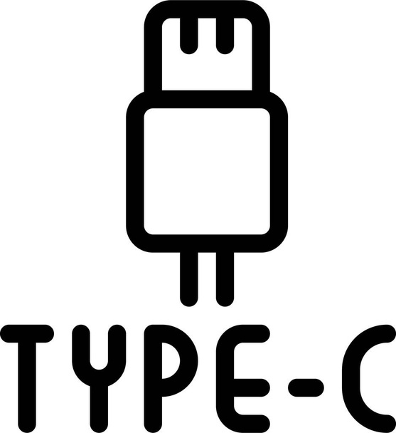 kabel kabels computer icoon in omtrek stijl - Vector, afbeelding