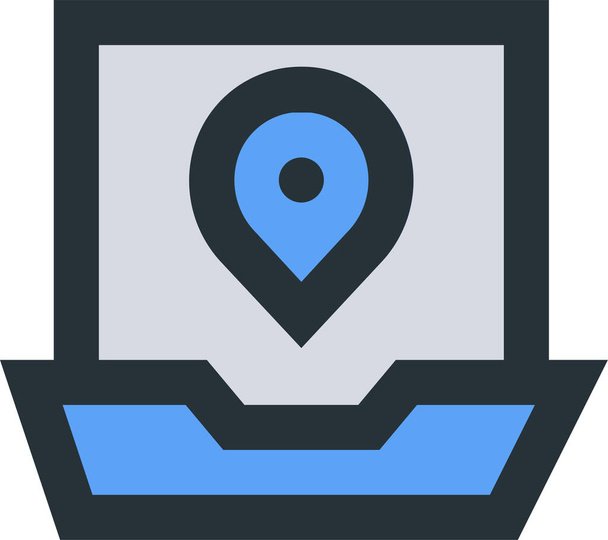 area gps laptop icon in filledoutline style - Vector, Image