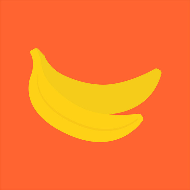 banana food fresh icon in flat style - Vector, Image