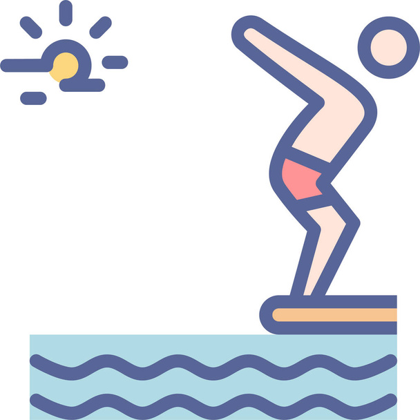 plongée plongée nager icône dans le style filledoutline - Vecteur, image