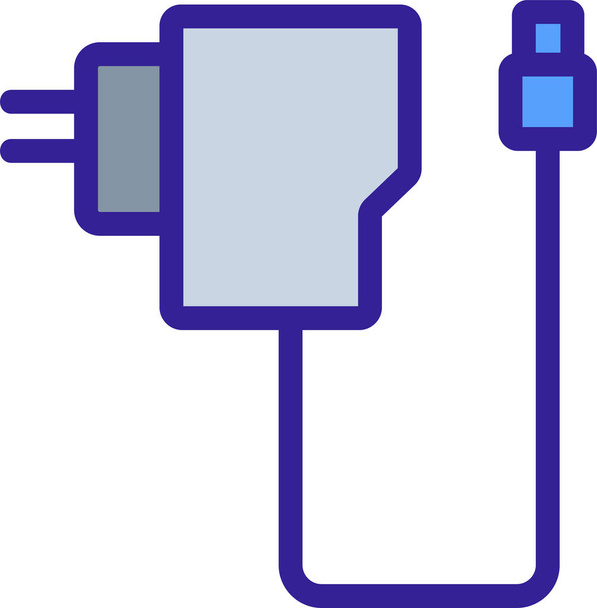 kabel lader elektrisch pictogram - Vector, afbeelding