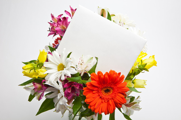 Flowers and Card - Foto, afbeelding