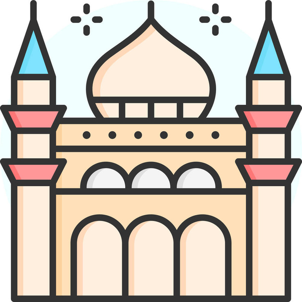 istanbul cultiva icono de mezquita azul en estilo filledoutline - Vector, Imagen