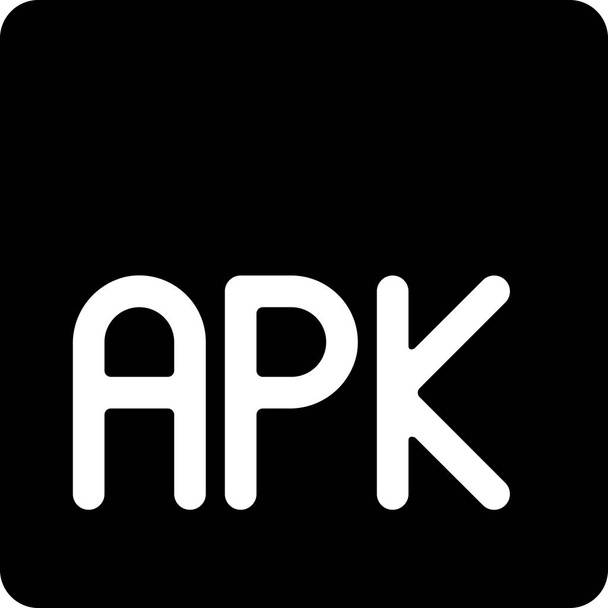 file di codice apk icona in stile solido - Vettoriali, immagini