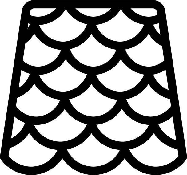 material tile roof icon in outline style - Vector, Image