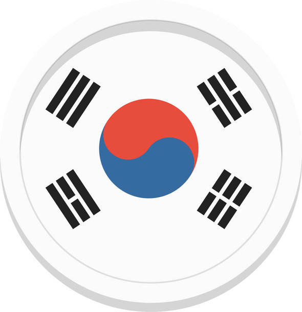 Corea sud icona del paese in stile piatto - Vettoriali, immagini