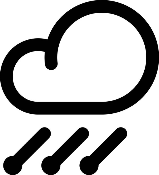アウトラインスタイルの天気雲雹アイコン - ベクター画像