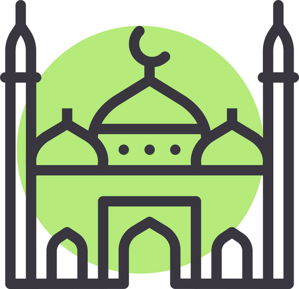 islam τέμενος εικόνα προσευχής σε filleddescribe στυλ - Διάνυσμα, εικόνα