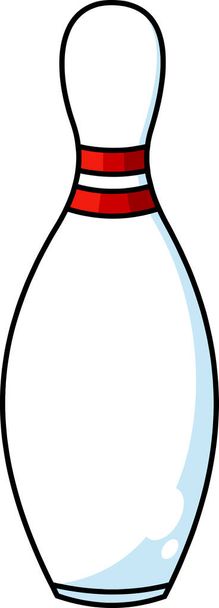 Cartoon Bowling Pin. Vector Hand Drawn Illustration Isolated On Transparent Background - Διάνυσμα, εικόνα