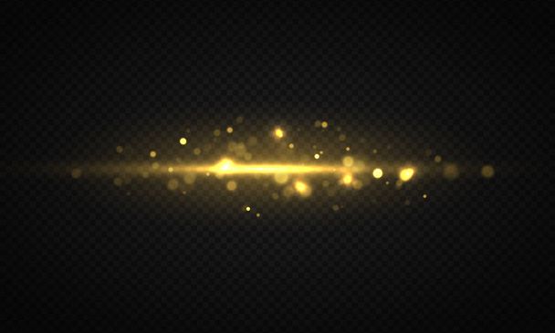 Light shining glowing bokeh lights, dust particles - Vector, Image