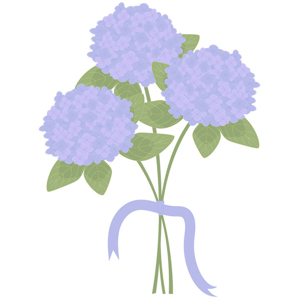 decorative element bouquet of purple hydrangea - Vector, Image