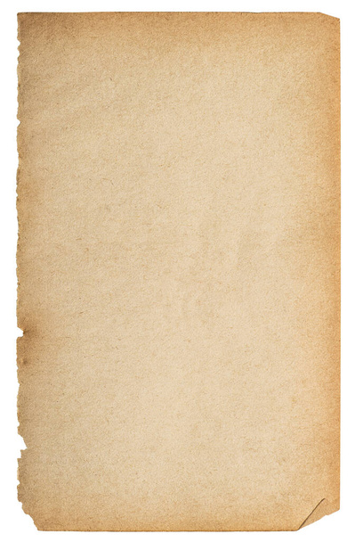 Ancienne feuille de papier texture fond isolé sur fond blanc - Photo, image
