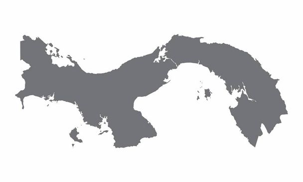 Χάρτης σιλουέτας Παναμά απομονωμένος σε λευκό φόντο - Διάνυσμα, εικόνα