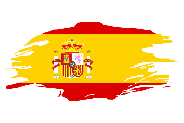 Illustration with spain flag. National flag graphic design. Spain flag in flat style. Vector illustration. Stock image. - Vector, Image