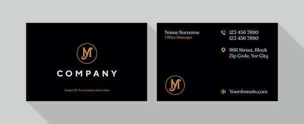 modelos de design de cartão de visita de luxo e elegante com logotipos de letra M  - Vetor, Imagem