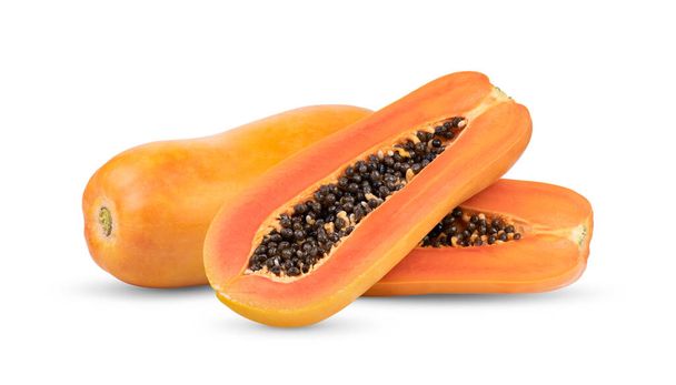 fette di papaia dolce isolate su sfondo bianco - Foto, immagini