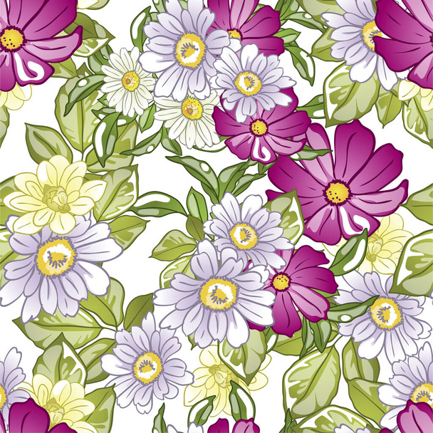 elegance seamless pattern with floral elements - Διάνυσμα, εικόνα