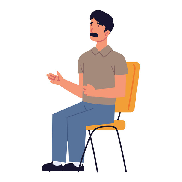 Человек, сидящий на стуле - Вектор,изображение