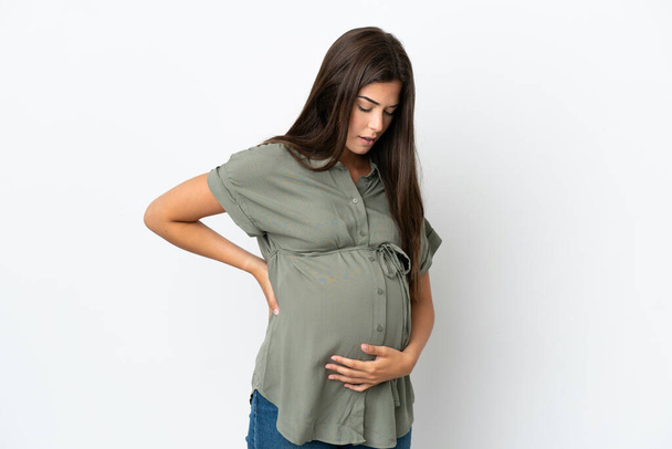 Mladá brazilská žena izolované na bílém pozadí těhotné - Fotografie, Obrázek
