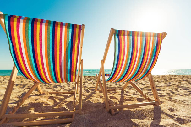 Beach Chairs on the Coast - Zdjęcie, obraz