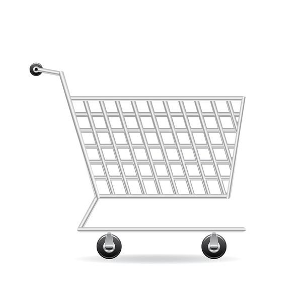 Vector illustration of shopping cart icon over white - Vektör, Görsel