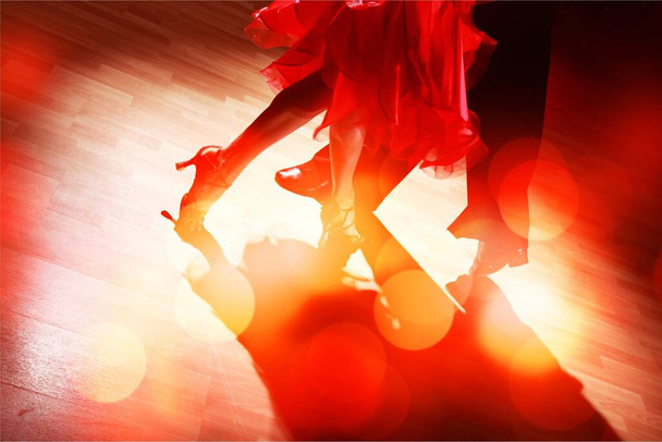 Man and a woman dancing Salsa on - Photo, image