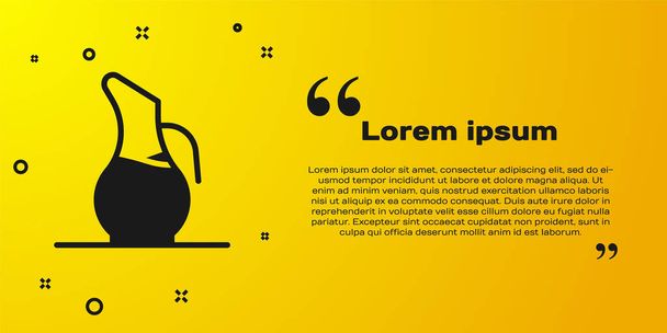Black Decanter for wine icon isolated on yellow background. Vector - Vektor, kép
