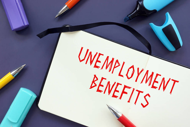  Unemployment Benefits phrase on the piece of paper. - Photo, Image