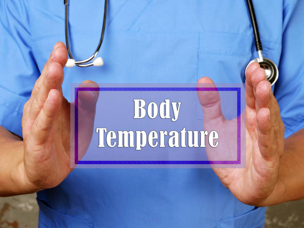 Photo conceptuelle sur la température corporelle avec texte écrit - Photo, image