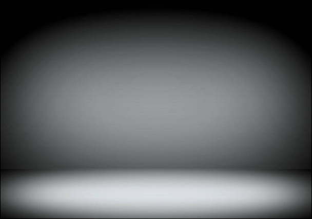 Piso vazio fundo estúdio quarto preto com gradiente cinza holofote pano de fundo renderização 3d. exibe para o produto. - Foto, Imagem