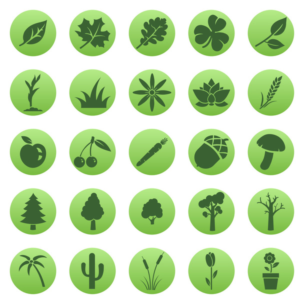 Vector Set of Plants Icons - Vector, Image