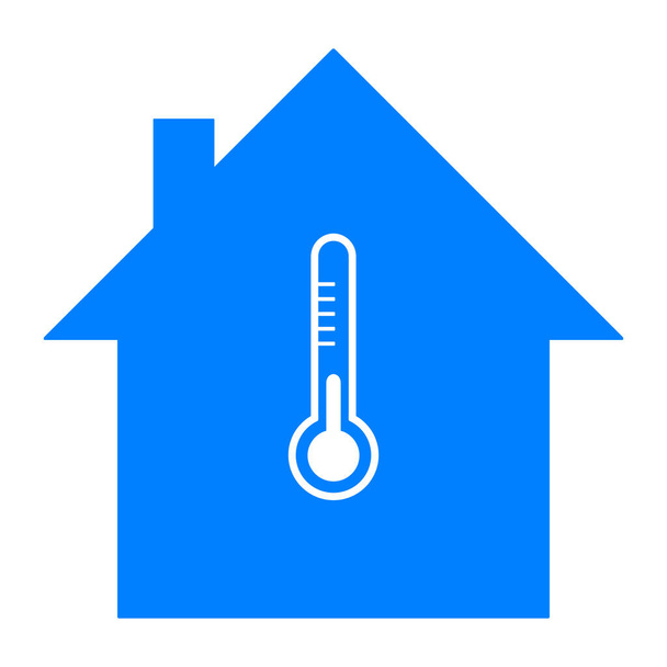 Θερμόμετρο και το σπίτι ως διανυσματική απεικόνιση - Διάνυσμα, εικόνα
