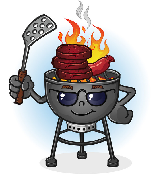 Barbecue Grill personnage de bande dessinée avec attitude
 - Vecteur, image