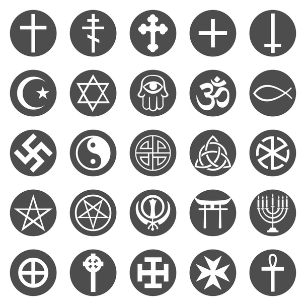A vallási szimbólumok vektor készlet - Vektor, kép
