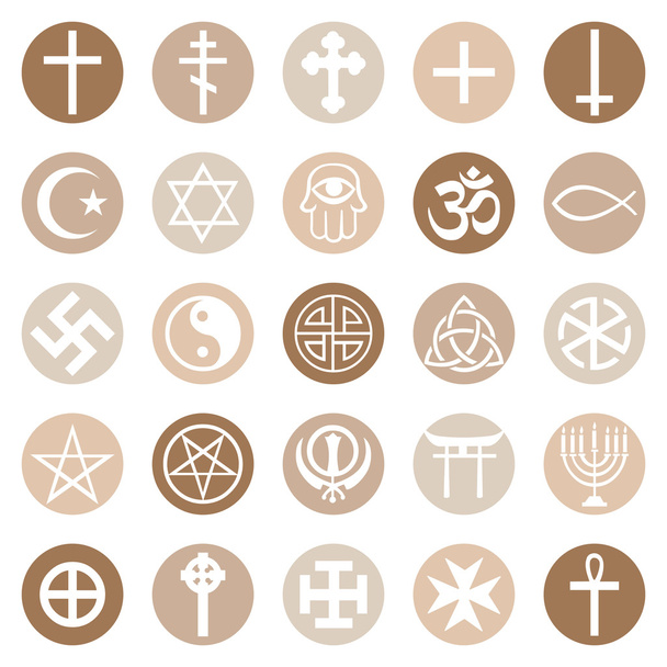 Векторний набір релігійних символів
 - Вектор, зображення