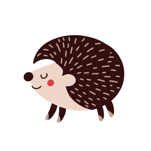 Cartoon hedgehog on a white background. Vector illustration - Διάνυσμα, εικόνα