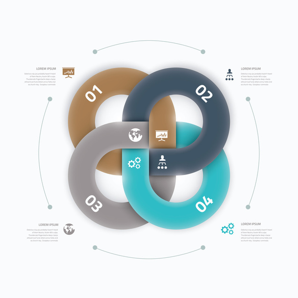 Modern cool infographic option element connection vector concept - Vector, Imagen