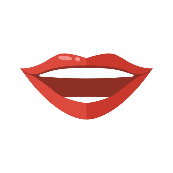 губы иллюстрация изолированы на белом фоне. красная помада. векторный отсек. женщина рот. - Вектор,изображение