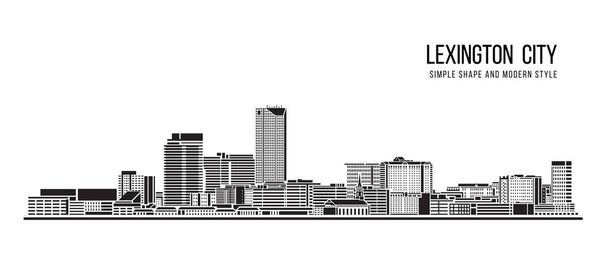 Cityscape building abstract simple form and modern style art vector design - lexington city - Вектор, зображення