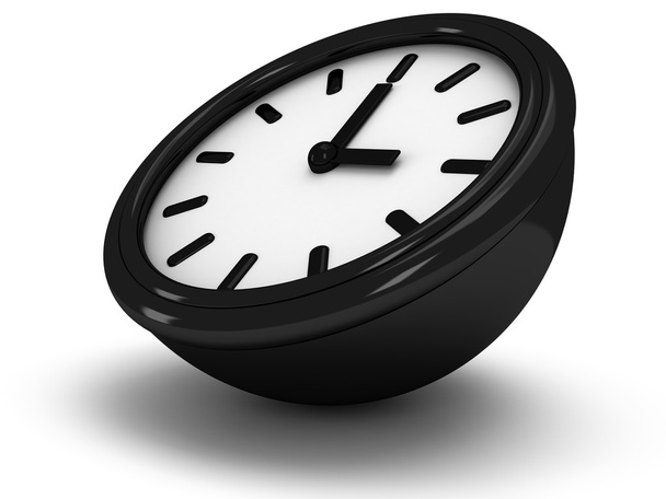 3D Round clock shows three o'clock - 写真・画像