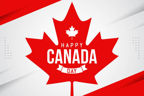 Happy canada day celebration banner template. Canadian flag in 1st of July national patriotic holiday - Vector, Image