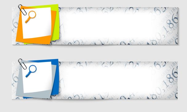 Set of two banners with the texture of the numbers and magnifier - Vecteur, image