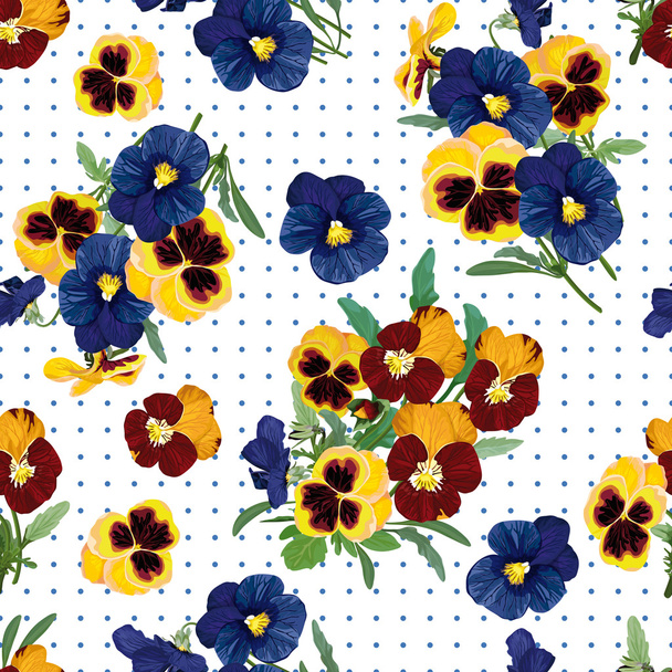 seamless pattern, bouquet of forget-me-nots - Vector, Imagen