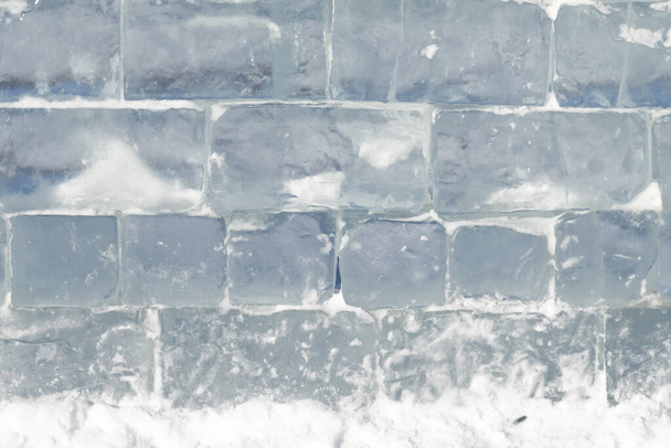 Buz tuğlası dokusu, buz duvarı. - Fotoğraf, Görsel