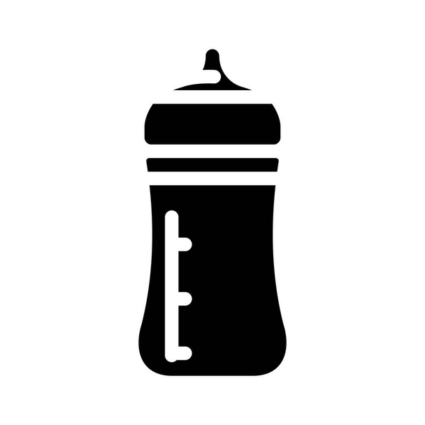 дитяче харчування пластикова пляшка гліф значок Векторні ілюстрації
 - Вектор, зображення