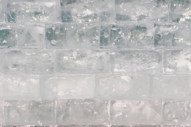 Texture di mattoni di ghiaccio, parete di ghiaccio. - Foto, immagini