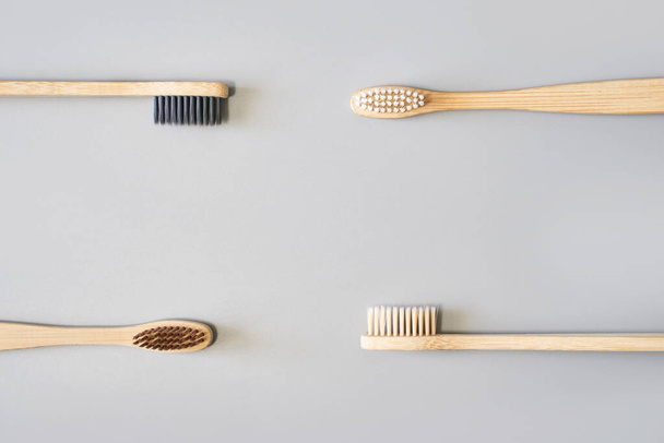 Set of ecology toothbrush. Different color. Sustainable mouth product - Фото, зображення