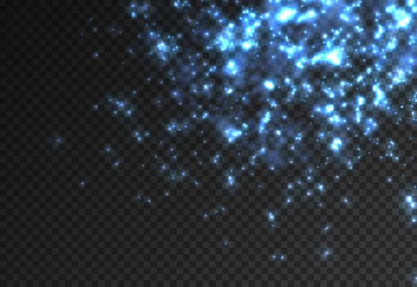 Flash light neon blue sparkling star dust. - Photo, Image