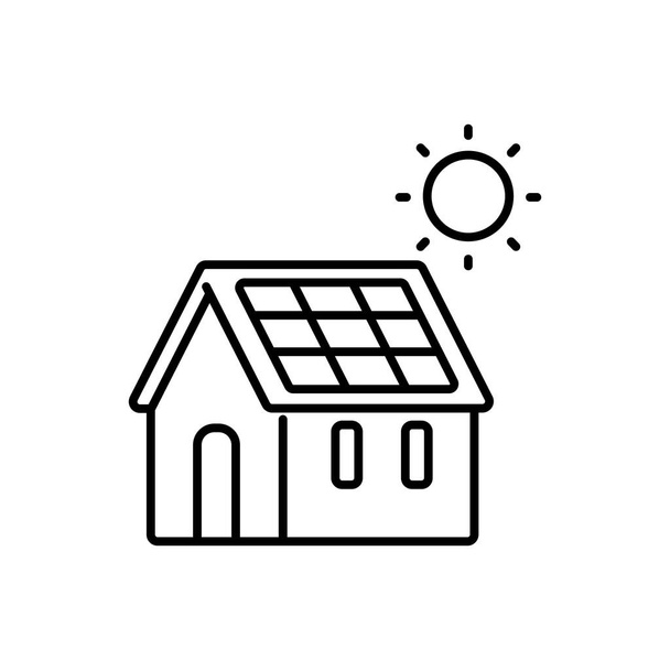 Güneş enerjisi ikonu. taslak ev vektör çizimi sembolü - Vektör, Görsel