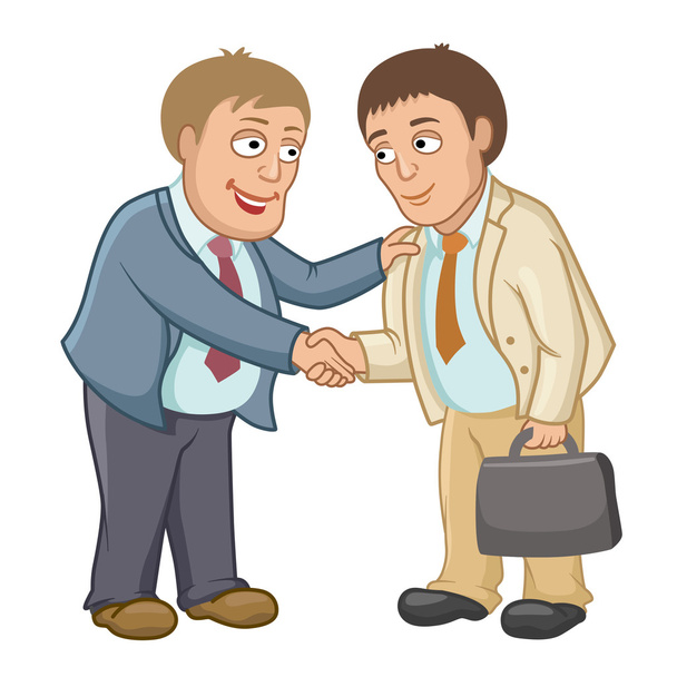 Empresarios dan la mano como señal de cooperación
 - Vector, imagen